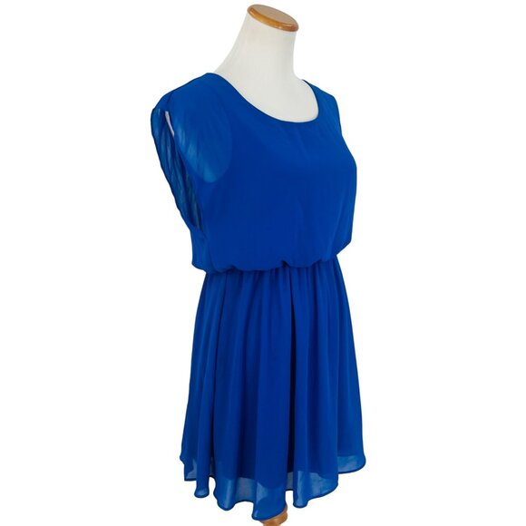 Urban Outfitters x Lush Sleeveless Royal Blue Cinched Waist Dress - Picture 7 of 12